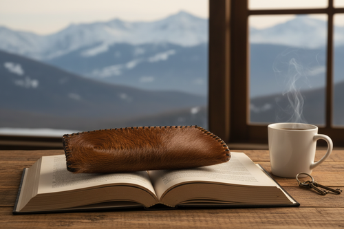 Sunglass Case Flat on Open Book