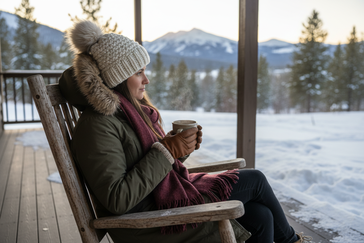 Wide shot with coffee